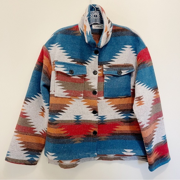 LABIZ Aztec Print Shacket - Picture 4 of 9
